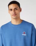 Miniatyrbild 6 av 6: Wrangler LOGO CREW Federal Blue LOOSE BLÅ LITEN LOGO TRÖJA XL