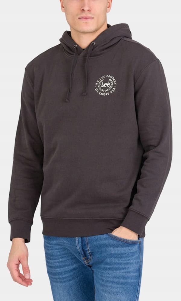 Lee LOGO HUPPARI Washed Black MUSTA HUPPARI REGULAR FIT XL