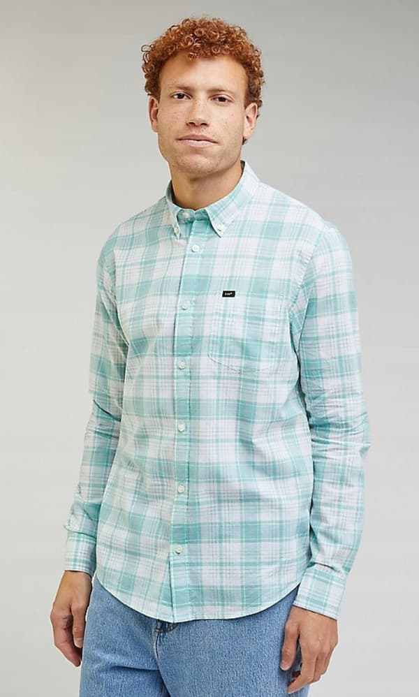 Lee BUTTON DOWN Dusty Jade LET TERNET SKJORTE REGULAR FIT M