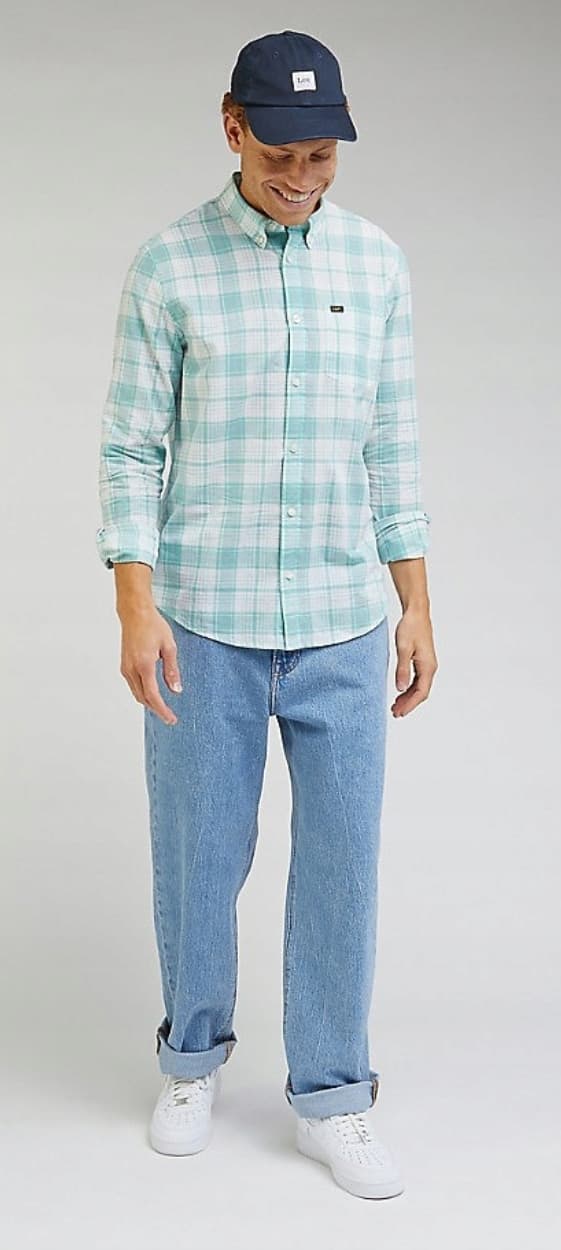 Lee BUTTON DOWN Dusty Jade LET TERNET SKJORTE REGULAR FIT M