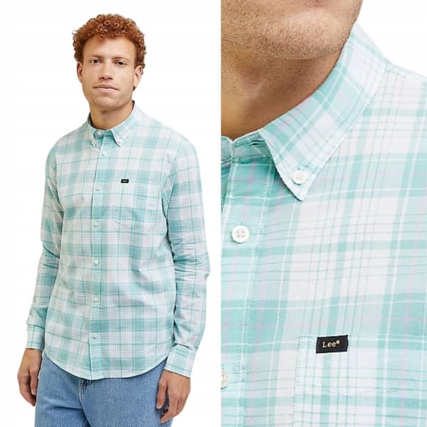 Lee BUTTON DOWN Dusty Jade LET TERNET SKJORTE REGULAR FIT M