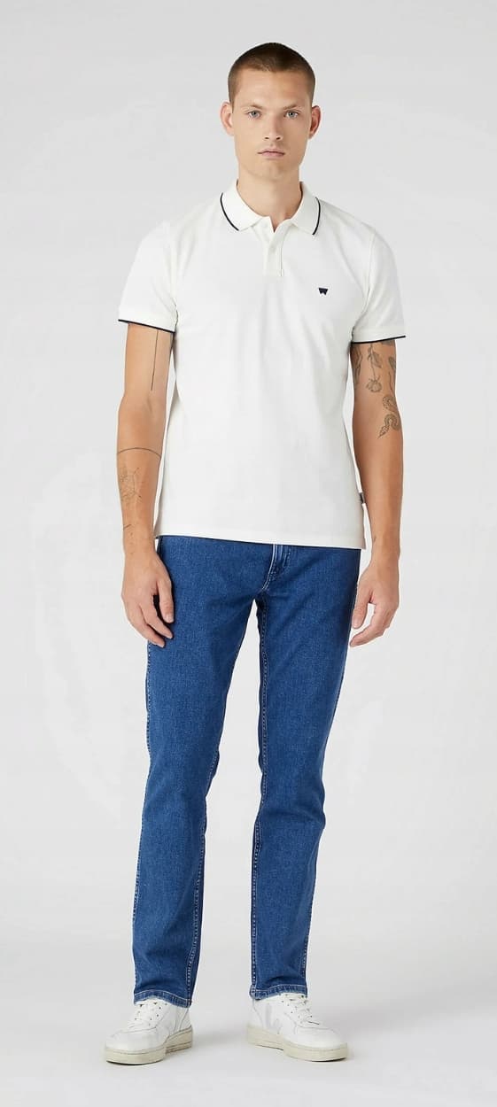 Wrangler PIKÉTÖJA Worn Vit VIT PIKÉTÖJA LITEN LOGOTYP NORMAL PASSFORM M