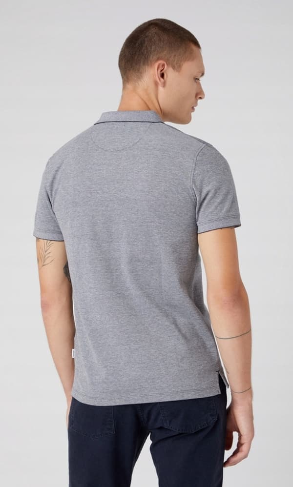 Wrangler RAFFINERET POLOSKJORTE Falmet Sort GRÅ POLOSKJORTE LILLE LOGO NORMAL S