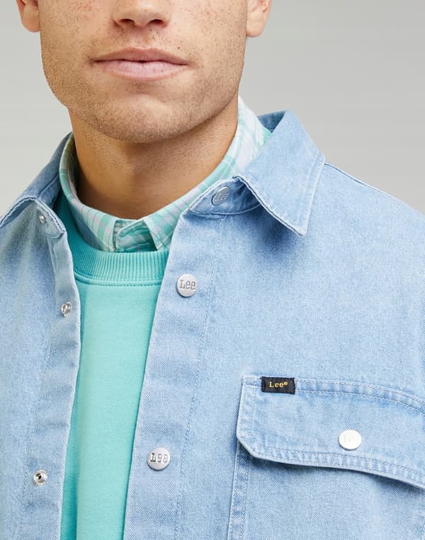 Lee WORKWEAR OVERSHIRT Indigo SKJORTEJAKKE LET DENIM NORMAL PASFORM M