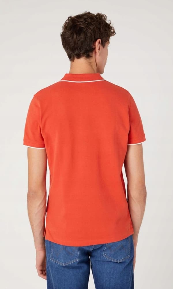 Wrangler PIKÉTÖJA Paprika RÖD SLIM FIT FITTED LOGO M PIKÉTÖJA