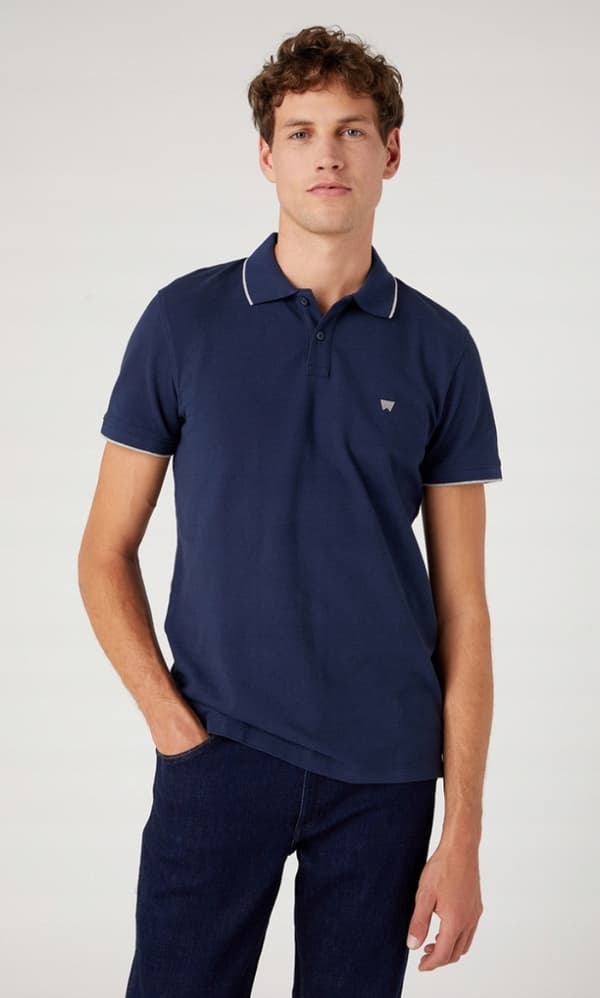 Wrangler poolopaita laivastonsininen SLIM FIT -vartalonmyötäinen poolopaita pienellä logolla, laivastonsininen S