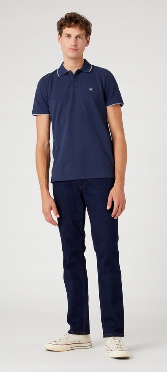 Wrangler poolopaita laivastonsininen SLIM FIT -vartalonmyötäinen poolopaita pienellä logolla, laivastonsininen S