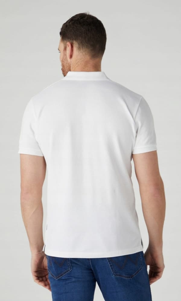 Wrangler PIKÉTÖJA Vit VIT PIKÉTÖJA LITEN LOGOTYP NORMAL PASSFORM XXL
