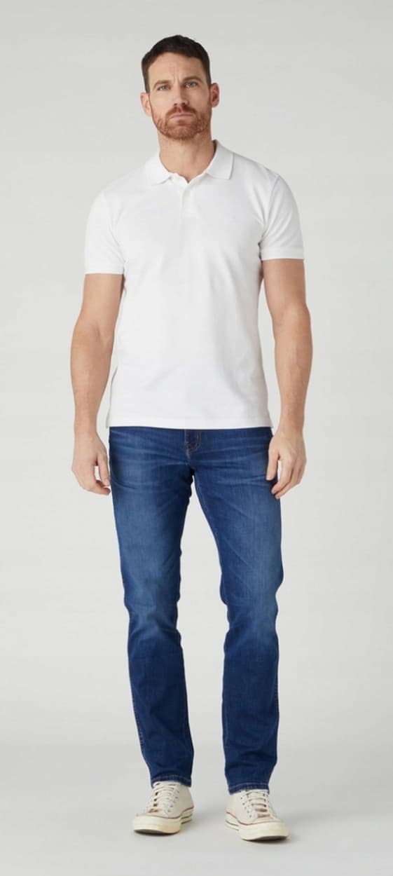 Wrangler PIKÉTÖJA Vit VIT PIKÉTÖJA LITEN LOGOTYP NORMAL PASSFORM XXL
