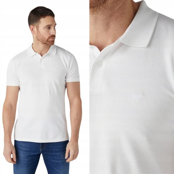 Wrangler PIKÉTÖJA Vit VIT PIKÉTÖJA LITEN LOGOTYP NORMAL PASSFORM XXL