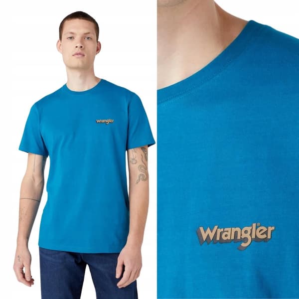 Wrangler GRAPHIC LOGO T-PAITA Ocean Depths PUUVILLAINEN LOGOLLINEN T-PAITA L
