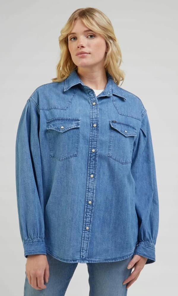 Lee SÆSONBAR WESTERN SKJORTE Moment RELAXED LOOSE DENIM SKJORTE DENIM S