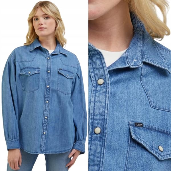 Lee SÆSONBAR WESTERN SKJORTE Moment RELAXED LOOSE DENIM SKJORTE DENIM S