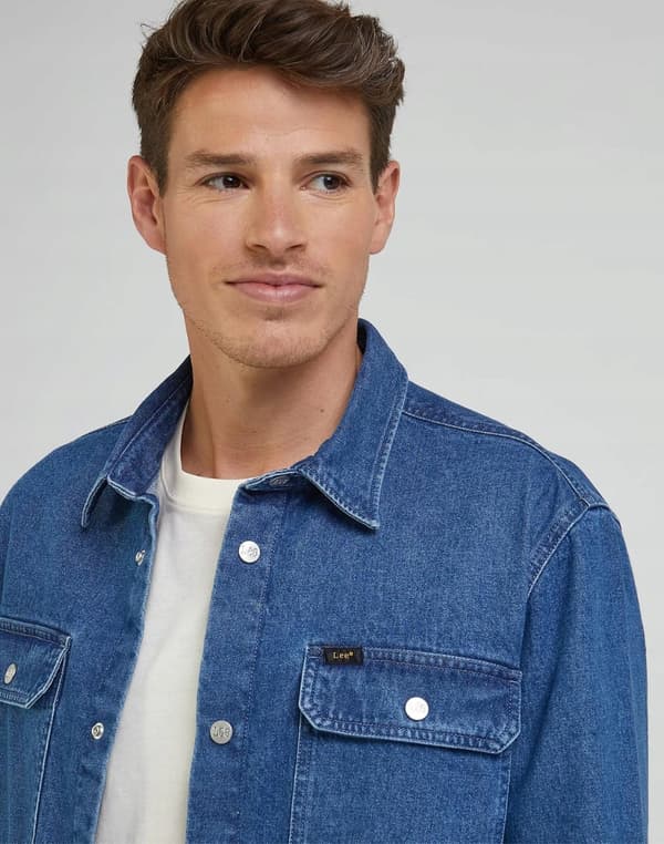 Lee ARBEJDSTØJ OVERSKJORTE Deep Waters SKJORTEJAKKE KATANA DENIM REGULAR M
