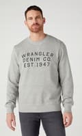 Miniatyrbild 3 av 6: Wrangler GRAPHIC CREW SWEAT Mellangrå Melee GRÅ MÖNSKAD SWEATSHIRT L