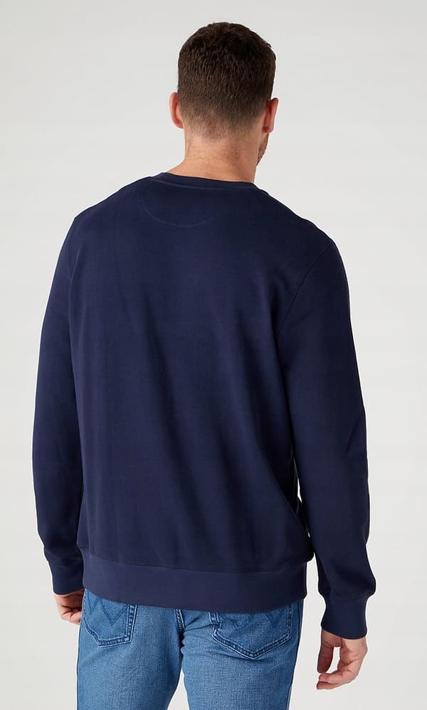 Wrangler GRAPHIC CREW SWEAT Marineblå MØRKEBLÅ PRINTET SWEATSHIRT S