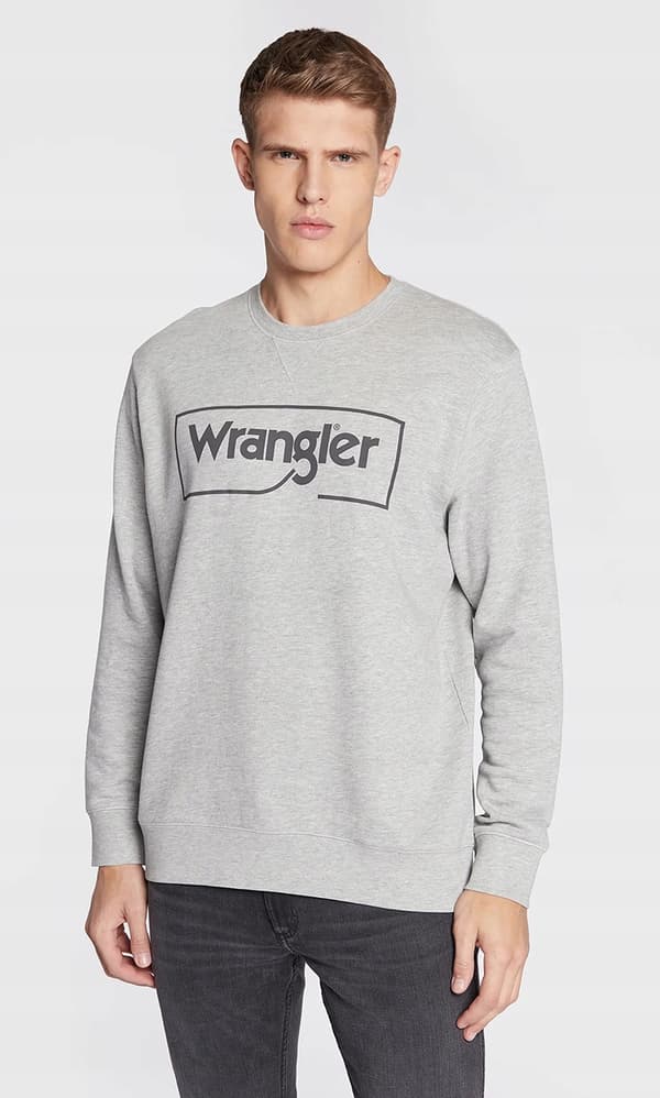 Wrangler FRAME LOGO CREW Mellangrå Melee GRÅ LOGO TRÖJA XL