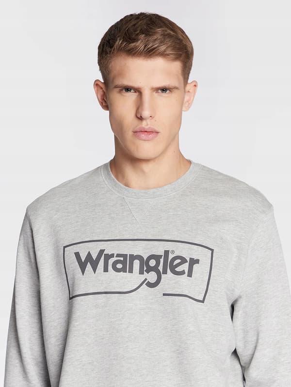 Wrangler FRAME LOGO CREW Mellangrå Melee GRÅ LOGO TRÖJA XL