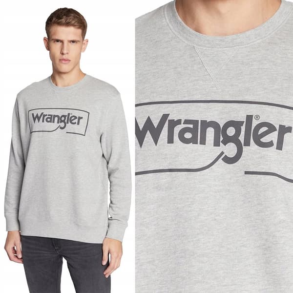 Wrangler FRAME LOGO CREW Mellangrå Melee GRÅ LOGO TRÖJA XL
