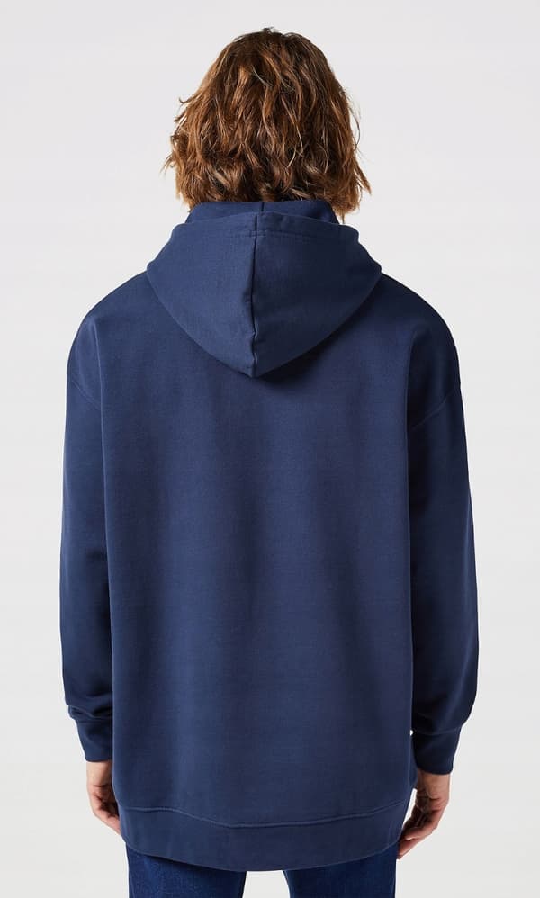 Wrangler LOGO Hættetrøje Marineblå Løs Marineblå Hættetrøje Kænguru Logo XL