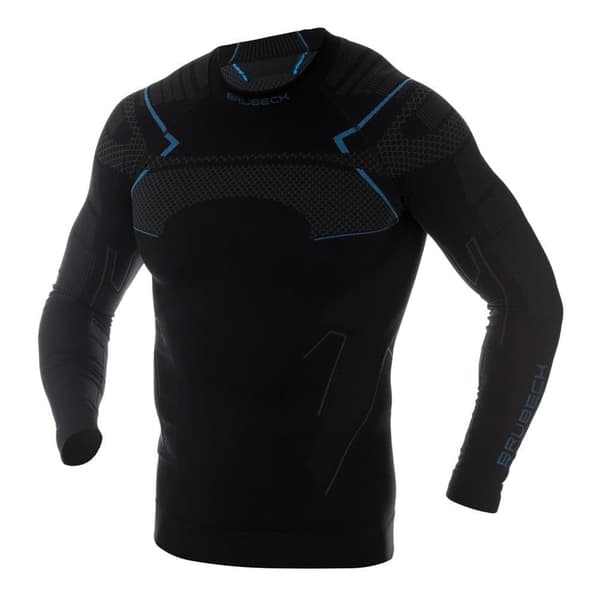 Långärmad sweatshirt för herrar Brubeck THERMO termotröja Svart-blå, Vinröd, Denim
