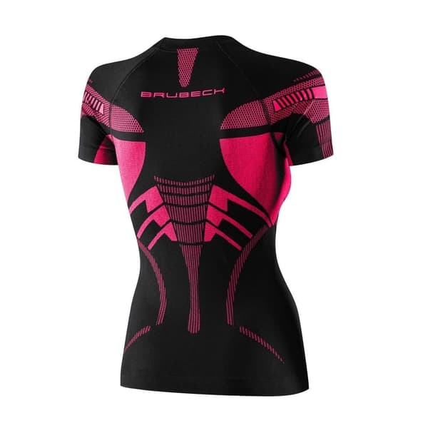 Dam T-shirt med kort ärm Brubeck DRY termoaktivunderkläder Denim-lila, Svart-fuchsia, Svart-grafit