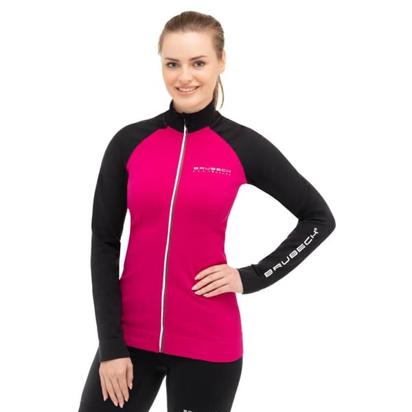 Damtröja med dragkedja Brubeck Athletic Termoaktiv Fuchsia-svart, Ljung-plommon, Svart