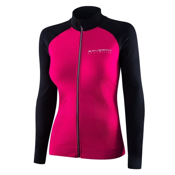 Damtröja med dragkedja Brubeck Athletic Termoaktiv Fuchsia-svart, Ljung-plommon, Svart Fuchsia-svart M