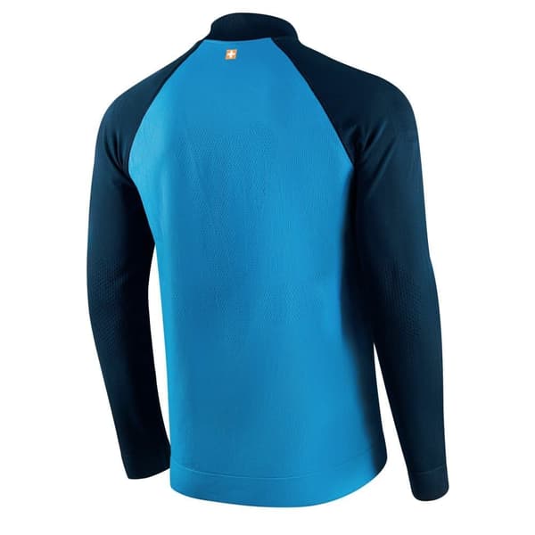 Termisk tröja för män Brubeck ATHLETIC Blå-denim, Mörkblå-marinblå, Svart