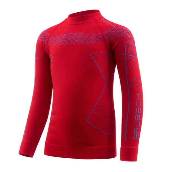 Långärmad T-shirt för barn Brubeck THERMO Kids Termisk Sweatshirt Röd-blå, Fuchsia-grå, Grafit-blå, Blå-mörkblå