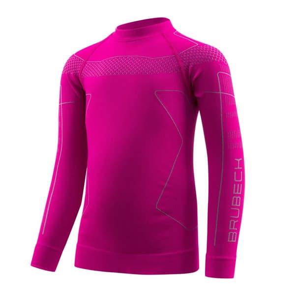 Långärmad T-shirt för barn Brubeck THERMO Kids Termisk Sweatshirt Röd-blå, Fuchsia-grå, Grafit-blå, Blå-mörkblå