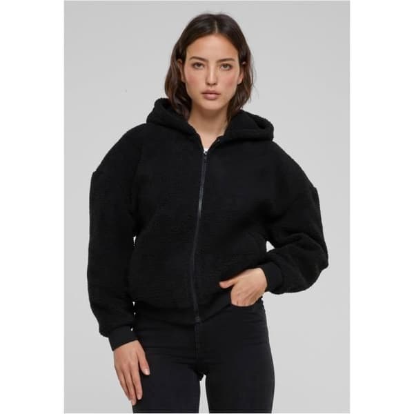 Zip hoodie - Urban Classics - Oversize Sherpa - Svart - Kvinna - Långa ärmar