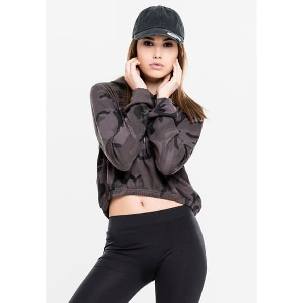 Hoodie - Urban Classics - Rosa kamouflage - Långa ärmar - Bomull - Kort