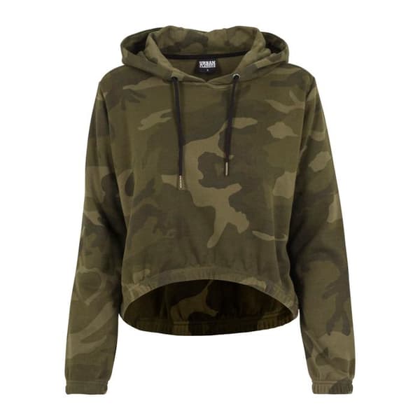Hoodie - Urban Classics - Rosa kamouflage - Långa ärmar - Bomull - Kort