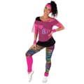 Miniatyrbild 1 av 3: 1 T-shirt i neon rosa för kvinnor, vuxenstorlek unik REF/22666 Tema Disco/80-tal/Neon