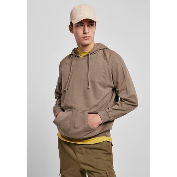 Sweatshirt - Urban Classics - Överfärgad - Mörkgrön - Långa ärmar - Huva