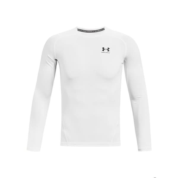 Sporttröja - Under Armour - HG Armour Comp LS - Vit - Långa ärmar - Andas