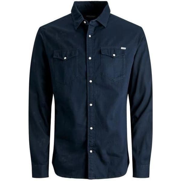 Jeansskjorta - Jack &amp; Jones - Sheridan - Bekväm - Långa ärmar - 100% Bomull