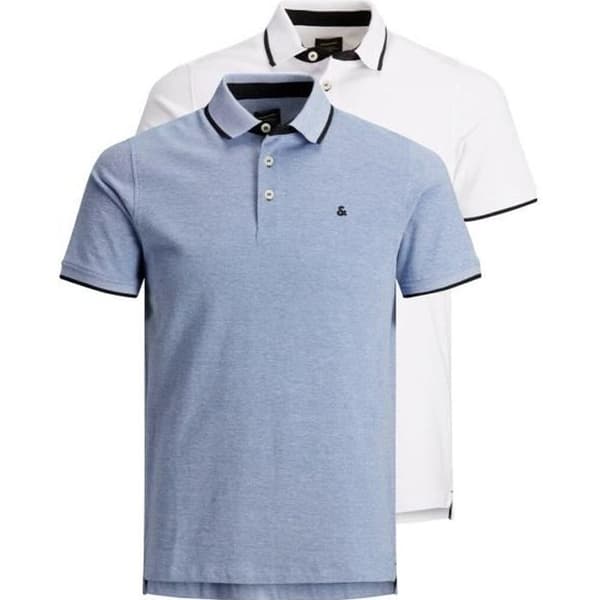 Polo - Jack & Jones - Klar Kobalt - Korta ärmar - Piqué bomull - Regular fit