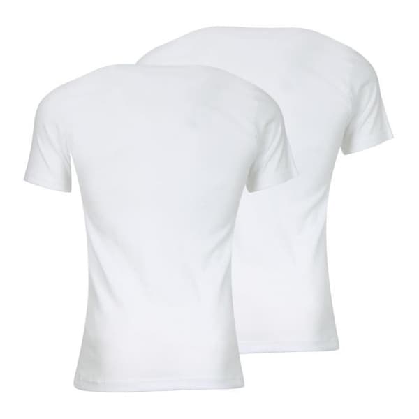 T-shirt - ATHENA - Paketerbjudande om 2 - Ekologisk Bomull - Vit - Slim Fit - Kortärmad