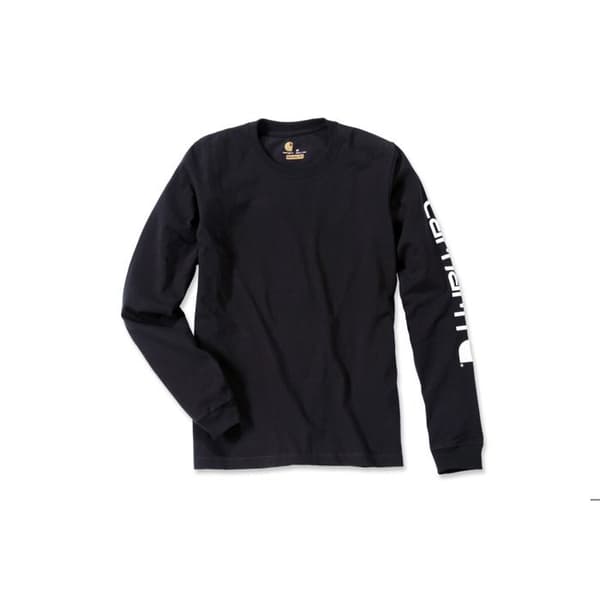 Långärmad T-shirt - CARHARTT - S1EK231BLKM - Tjock bomullsjersey - Rundad hals - Loose fit