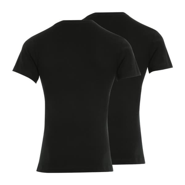 T-shirt med V-krage för män - ATHENA - 2-pack - Ekologisk bomull - Fitted passform - Korta ärmar - Svart