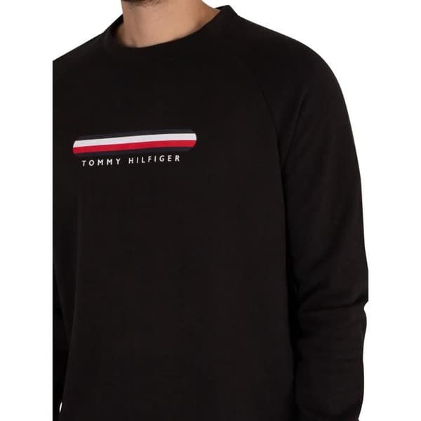 Sweatshirt - Tommy Hilfiger - Lounge Graphic - Svart - Långa ärmar - Klassisk krage