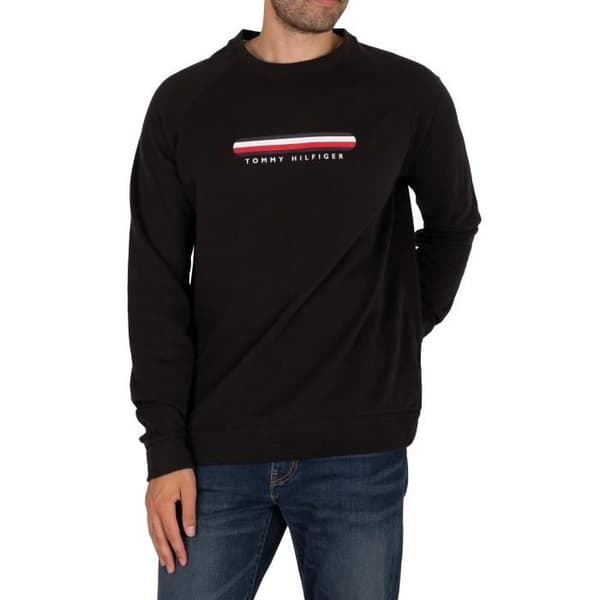 Sweatshirt - Tommy Hilfiger - Lounge Graphic - Svart - Långa ärmar - Klassisk krage