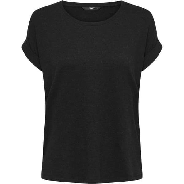 T-shirt - ONLY - Dam - Kortärmad - Svart - Låg passform - Rund hals