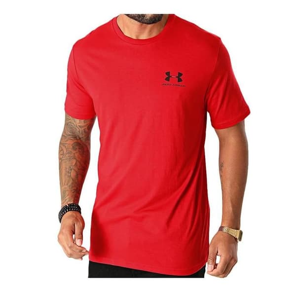 T-shirt herr - Under Armour - Sportstyle LC SS - Bomull - Röd - Kort ärm