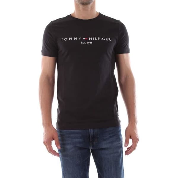 T-Shirt - TOMMY HILFIGER - MW0MW11465 - Svart - Kortsleeve - Klassisk krage