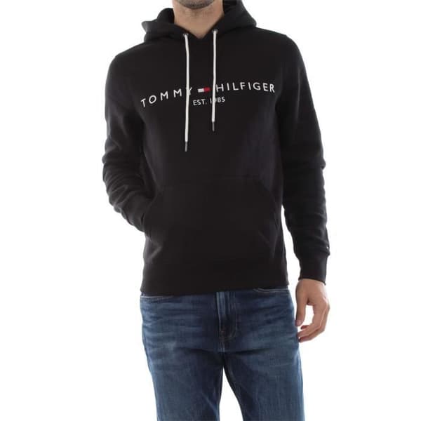 TOMMY HILFIGER MW0MW10752 TOMMY LOGO HD Sweatshirt herr JET SVART
