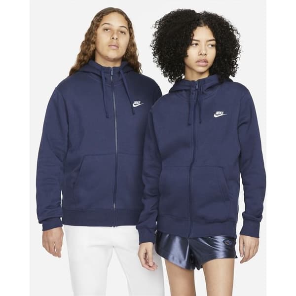 Hoodie - NIKE - NSW CLUB HOODIE FZ BB - Blå - Långärmad - Med huva