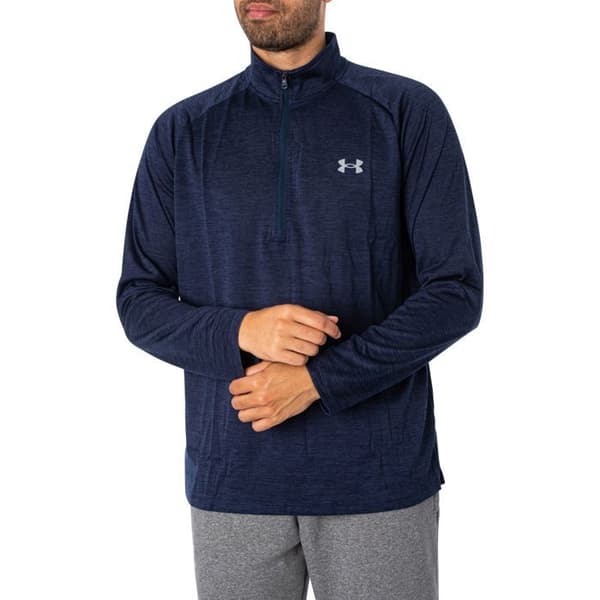 Långärmad T-shirt - Under Armour - Tech Zip - Marinblå - Ultrabekväm - Andningsbar